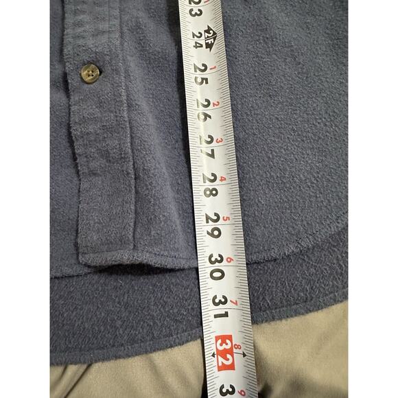 Vineyard Vines Crosby Shirt Men's Medium Blue 100% Cotton Flannel Elbow Patch - Picture 13 of 15